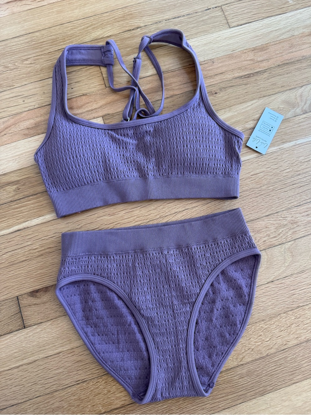 Cupshe Lavender Purple Textured Seamless Bikini Set